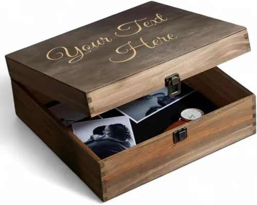Miniatura 12 de Caja de Recuerdos de Madera Personalizada con Grabado Personalizado Caja de Memoria de Aventura para Parejas Recuerdos de Viaje Fotos Cartas - Cajas