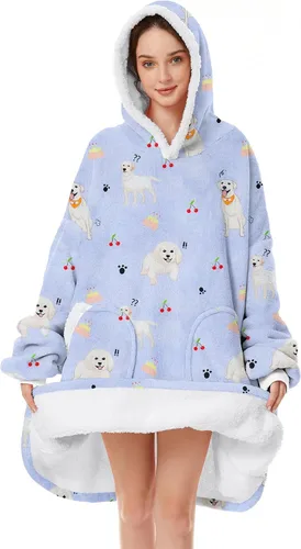 Miniatura 9 de Century Star Manta con capucha para mujeres y hombres, sherpa, de gran tamaño, gruesa, acogedora, suave, cálida, para adultos, sudadera con capucha