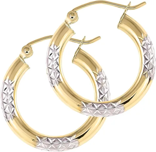Miniatura 6 de Real Yellow14k Gold Hoop Earrings for Women Girls Mom Lightweight Hoops Solid Jewelry for ears Shiny & Round Original 14 Karat for Gifts