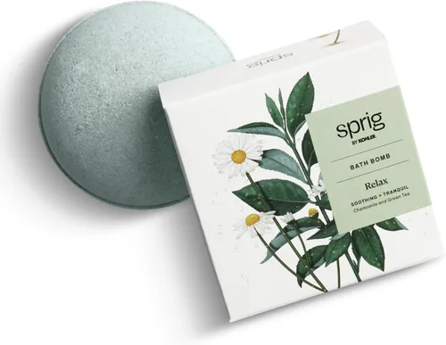 Sprig by KOHLER - Bomba de baño de manzanilla + té verde, hipoalergénica, fabricada con ingredientes botánicos naturales e ingredientes de primera