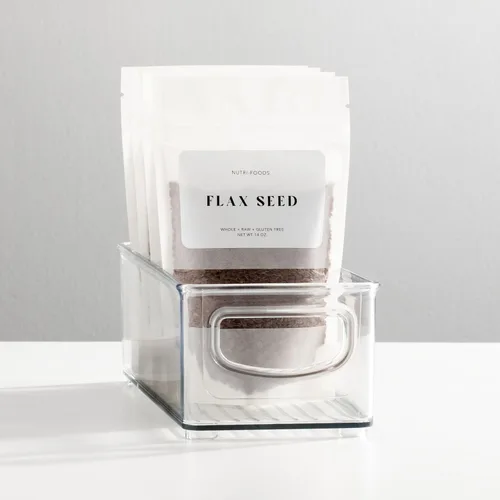 Miniatura 3 de mDesign Contenedor organizador pequeño de plástico apilable para cocina, despensa, gabinete, refrigerador, congelador, contenedores