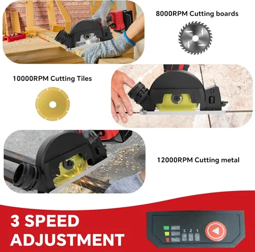 Miniatura 5 de Mini sierra circular inalámbrica para batería Milwaukee de 18 V, sierras circulares eléctricas sin escobillas de 4 pulgadas, sierra circular pequeña