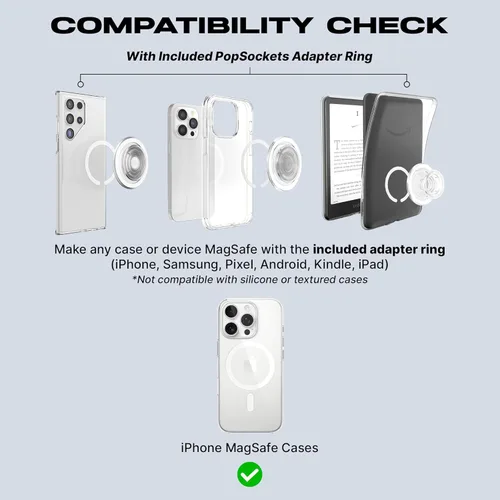 Miniatura 5 de PopSockets Agarre de teléfono para MagSafe, soporte magnético, soporte para teléfono, rosa - masilla de alumbre Moire