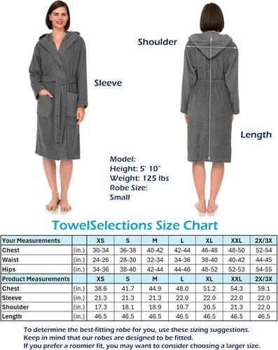 Miniatura 6 de TowelSelections Bata de baño con capucha de algodón de alta calidad para mujer, batas de tela de rizo suave para mujer, XS-3X