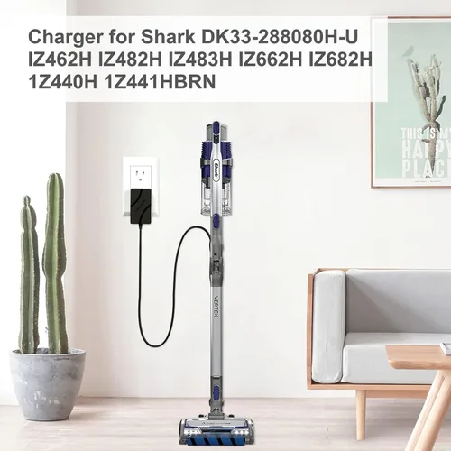 Miniatura 3 de Cargador para Shark DK33-288080H-U compatible con Shark IZ462H IZ482H IZ483H IZ662H IZ662H IZ682H 1Z440H 1Z441HBRN Vertex Aspiradora inalámbrica
