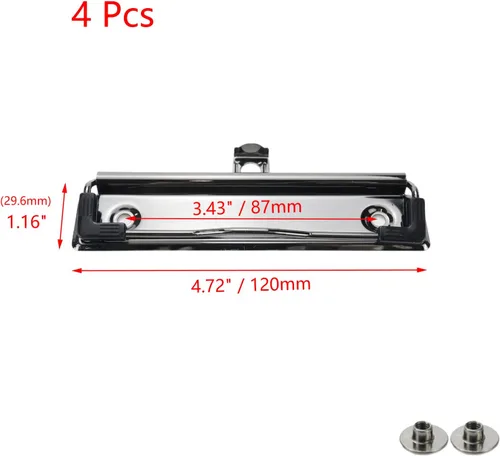 Miniatura 2 de 4 clips para portapapeles de 4.72 pulgadas de metal con agarre de goma y agujero para colgar para crear portapapeles de perfil bajo, tablero