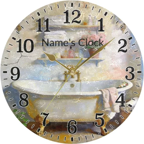 Miniatura 67 de JUNZAN Reloj de bañera con vino romántico espumoso y velas, reloj de pared silencioso de 10 pulgadas, pequeño reloj redondo, decoración de cocina