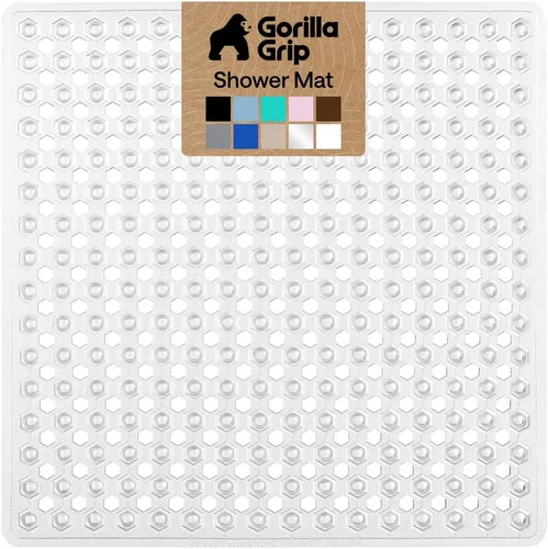 Miniatura 45 de GORILLA GRIP Alfombrilla para bañera patentada, lavable a máquina, con ventosas y orificios de drenaje para mantener las bañeras limpias, suave