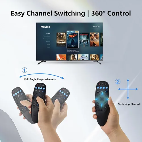 Miniatura 3 de BOXPUT Control remoto universal Android con mouse de aire, control remoto por voz BT 2.4G USB Control remoto compatible con aprendizaje IR de 6 ejes