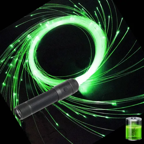 Miniatura 8 de AZIMOM Látigo de Danza de Fibra Óptica LED Látigo Espacial de 6 pies 360° Giratorio 40 Modos de Pantalla Alimentado por Batería Látigo de Píxeles