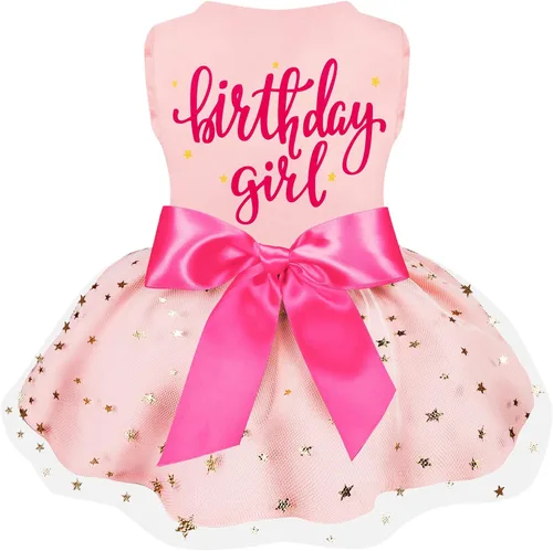 Vestido de tul para perro de cumpleaños para niña, ropa para perro, vestidos de festival de vacaciones, disfraces de fiesta para cachorros, camisas