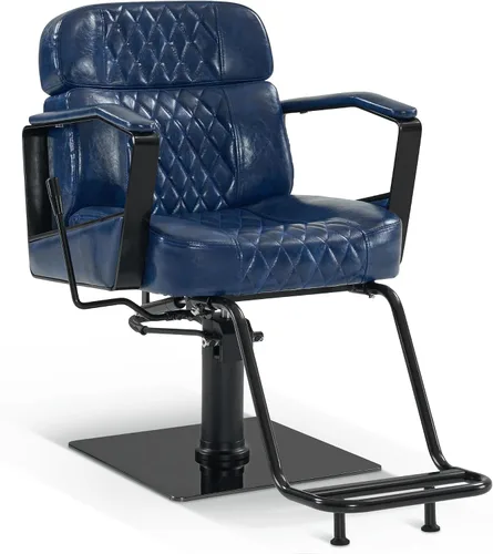 BarberPub Silla clásica de peluquería, bomba hidráulica de 440 libras, silla reclinable manual para estilista, hogar y salón de belleza, barbería,
