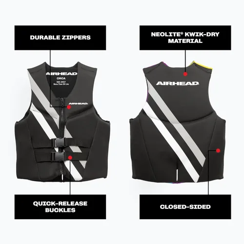 Miniatura 5 de Airhead ORCA Kwik-Dry NeoLite Flex Life Jacket for Adults & Kids - USCG Approved Life Vest for Men, Women, Youth & Child, Watersports Vest for