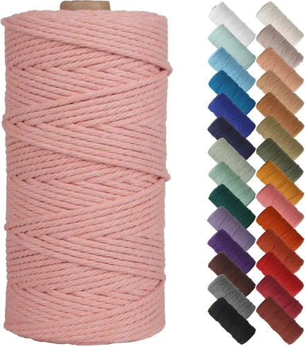 Miniatura 121 de NOANTA - Cuerda de macramé color beige natural, 1/8 pulgadas (3 mm) x 109 yardas (100 metros), cuerda de algodón colorido para colgar en la pared