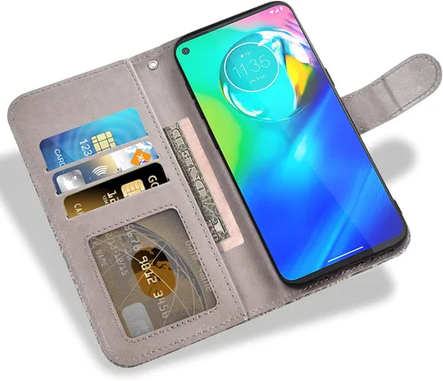 Miniatura 3 de Asuwish Funda compatible con Moto G Power 2020 y protector de pantalla de vidrio templado, accesorios de celda, soporte para tarjetas, soporte