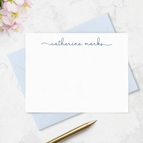 Miniatura 5 de Tarjetas de notas estacionarias personalizadas y sobres para mujeres con nombre en letra cursiva minúscula, elija colores de tinta y sobres