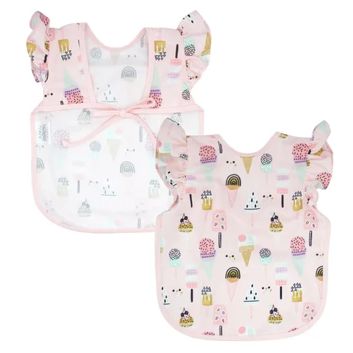 Miniatura 21 de BapronBaby Flutter Boho Floral Bapron – Babero más seguro sin lazo para el cuello para bebés y niños pequeños – Suave impermeable resistente a