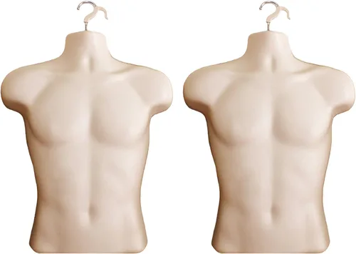 Miniatura 13 de Maniquí masculino con espalda hueca y cuerpo apilable con ganchos para colgar para exhibición de camisetas, encimera, ferias de manualidades, fotos