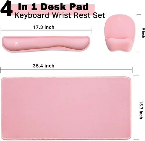 Miniatura 2 de WB WEIRDBEAST Reposamuñecas para Teclado Alfombrilla Grande para Mouse Soporte de Muñeca para Computadora, 4 en 1 Almohadilla de Teclado de Espuma 4