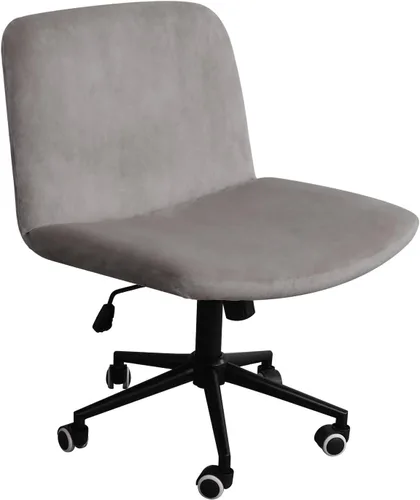 Miniatura 13 de NICEEC Funda para silla cruzada sin brazos, para oficina, dormitorio, escritorio, tocador, computadora, respaldo medio, asiento ancho sin protector