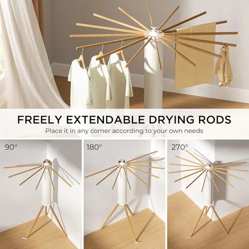 Miniatura 7 de SUNOUTLY Estante de Secado de Ropa con Trípode, Estante para Ropa Portátil y Plegable que Ahorra Espacio para Secar Ropa - Estante Secador de Ropa