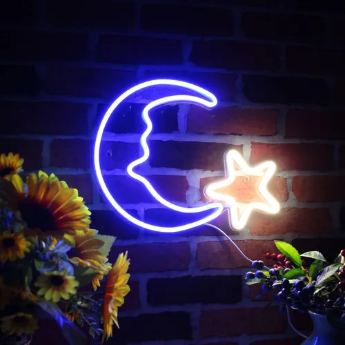 Miniatura 9 de ADVPRO Moon and Star Flex Silicone LED Neon Sign - Azul - st16s33-fnu0009-b