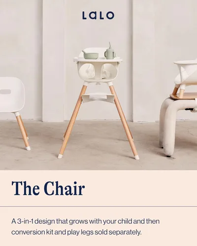 Miniatura 2 de Lalo The Chair - Silla alta convertible 3 en 1 para bebés y niños pequeños, bandeja apta para lavavajillas, reposapiés ajustable, Grapefruit Pomelo