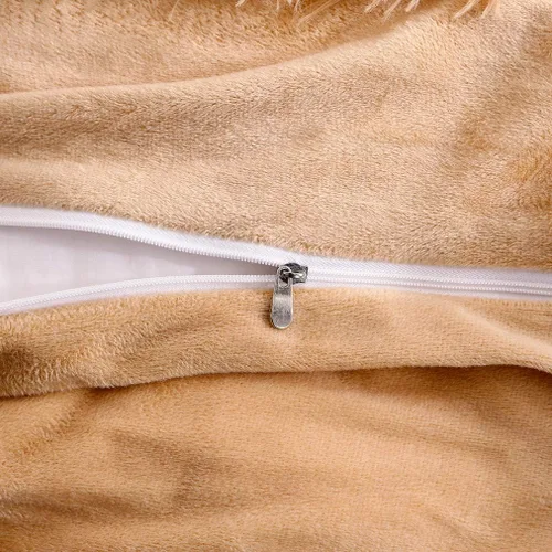 Miniatura 5 de Lujosa funda de edredón mullida de 1 pieza, funda de edredón de pelo sintético de felpa lanuda de terciopelo, cierre de cremallera, sin funda