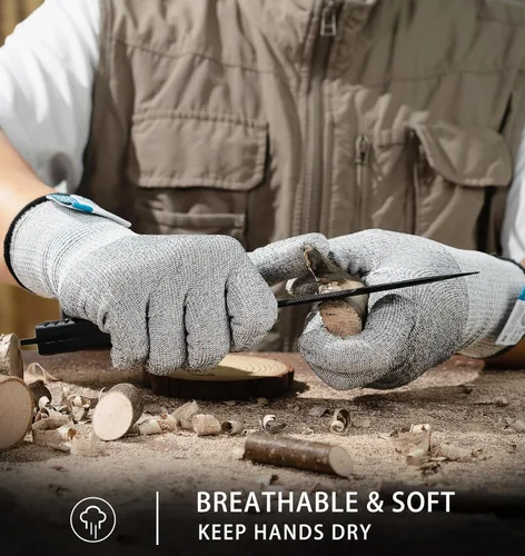 Miniatura 8 de JDL ANSI A6 - Guantes resistentes a cortes para mujer, grado alimenticio, protección de cuchillos, manejo de vidrio, comodidad superior y ligeros