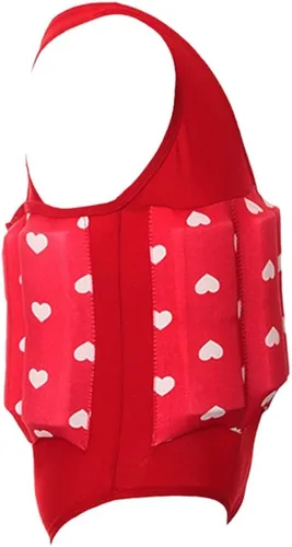 Miniatura 3 de Traje de baño flotante de una pieza para niña y niño, con flotabilidad ajustable, chaleco salvavidas Corazón rojo