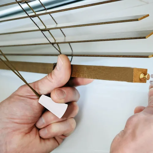 Miniatura 8 de SEWACC Perillas de cordón para ciegas, 15 piezas de cordón de plástico blanco con borlas, pomos para persianas romanas o persianas, cortinas