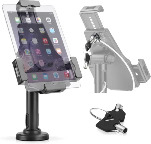 Miniatura 8 de Pyle Soporte de seguridad antirrobo para tableta, soporte de aluminio resistente de metal para tableta, soporte de pie con poste ajustable