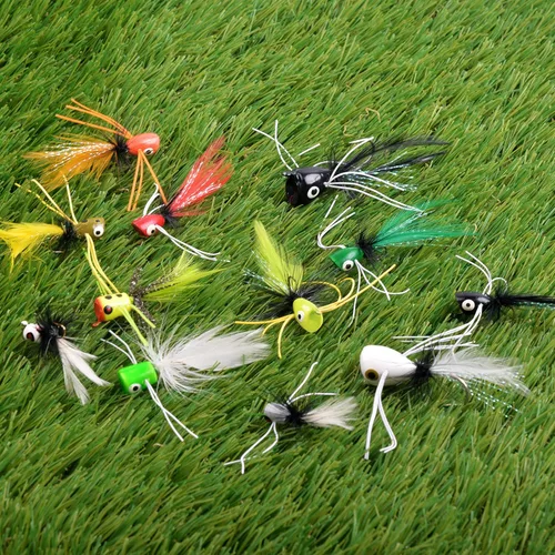Miniatura 6 de OROOTL Kit de moscas para pesca con mosca, coloridos señuelos de pesca con mosca, flotadores de espuma, accesorios para trucha, panfish bluegill