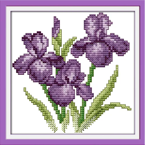 Miniatura 9 de Kits de punto de cruz impreso, 11 quilates, 14 x 14 pulgadas, 100% algodón, regalo de vacaciones, kit de iniciación de bordado, patrones fáciles