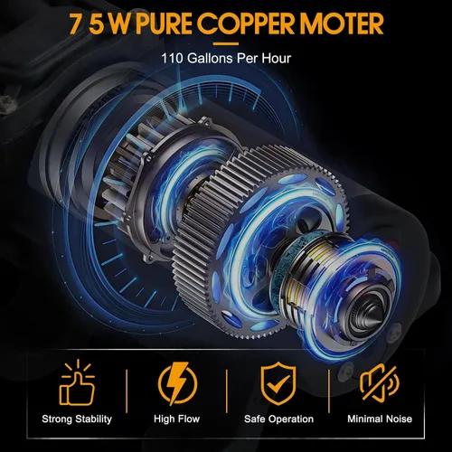 Miniatura 3 de Juego de bomba de transferencia de combustible de 12V 75W, bomba de transferencia de gasolina que mueve hasta 110 galones de gasolina o diésel por