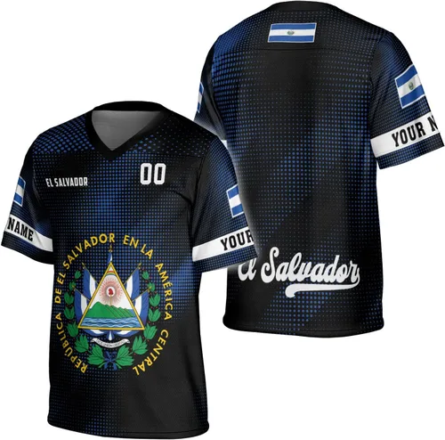 Miniatura 18 de Camiseta de fútbol de El Salvador personalizada de El Salvador Jersey de fútbol de El Salvador para hombres, camisas de El Salvador 3D