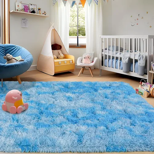 Miniatura 198 de Alfombras de área de 8x10 para sala de estar, alfombra shaggy grande ultra suave y esponjosa para dormitorio, alfombras de felpa mullida Blanco crema