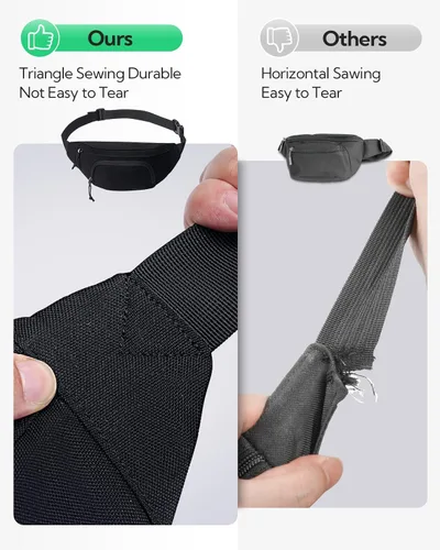Miniatura 6 de WATERFLY Cangurera cruzada grande bolsa de cintura delgada, bolsa deportiva para mujer y hombre, mochila de viaje a la moda, para correr, caminar
