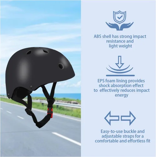 Miniatura 5 de Casco de bicicleta ajustable con gradiente de color para niños con set de rodilleras y coderas Equipo de seguridad multideporte para niños y niñas