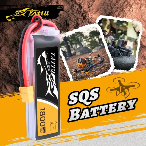Miniatura 5 de Tattu LiPo Batería 1800mAh 75C 3S 11.1V con enchufe XT60 para helicóptero RC avión drones FPV