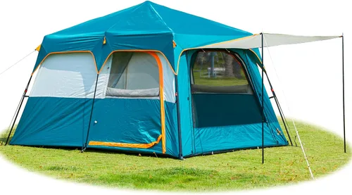 Miniatura 14 de KTT Extra Large Tent 8-10-12-14 Person(A),Family Cabin Tents,2 Rooms,3 Doors and 3 Windows with Mesh,Straight Wall,Waterproof,Double Layer,Big Tent