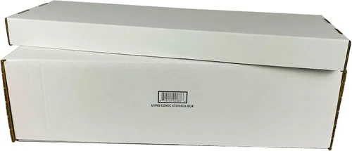 Miniatura 8 de Max Protection Caja de almacenamiento para cómics, 5 unidades, cajas largas para cómics con cartón corrugado blanco, contenedor apilable, funda