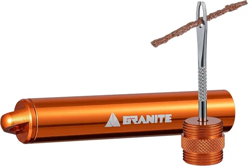 Granite Suture Kit de tapones para neumáticos, kit compacto de reparación de neumáticos de bicicleta plana sin cámara con 2 tapones de neumáticos de