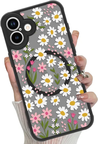 Miniatura 33 de Funda magnética para iPhone 17 Pro [compatible con MagSafe], bonita funda de moda con estampado de leopardo negro, translúcida, mate, parte trasera