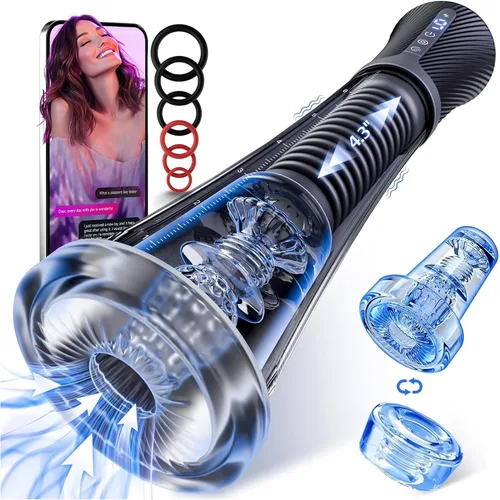 Miniatura 8 de Juguetes sexuales para hombre, juguetes para adultos, masturbador masculino de 3 mangas, bomba de placer de coño de bolsillo, control inteligente