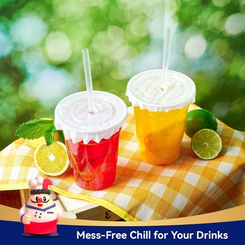 Miniatura 7 de JOLLY CHEF Paquete de 100 vasos de plástico transparente de 12 onzas con tapas y pajitas, tazas desechables para café helado con tapas para batidos