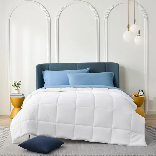 Miniatura 2 de Casual Living Relleno de edredón California King, manta refrescante, ligera, hipoalergénica, reversible, color blanco, con puntada en caja, ropa