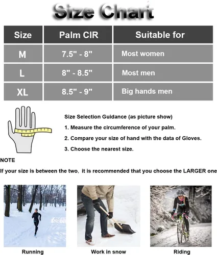 Miniatura 7 de Guantes de invierno para hombres y mujeres, guantes de pantalla táctil, guantes de correr, guantes de ciclismo, guantes de conducción, guantes