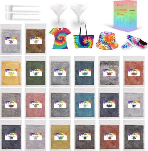 Miniatura 8 de Kit grande de teñido anudado para niños y adultos – Paquete de 239 kits permanentes de teñido anudado para ropa, manualidades, tela, textil, fiesta