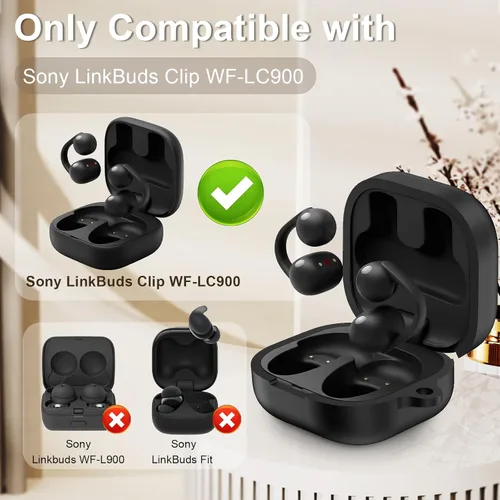 Miniatura 2 de Funda compatible con Sony LinkBuds Clip WF-LC900, silicona suave a prueba de golpes, funda protectora para auriculares Sony LinkBuds Clip Open-Ear